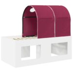 vidaXL Posteľ s Tunelom 4 pcs Artisian dub a červená Kompozitné drevo – Obrázok 8