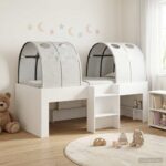 vidaXL Posteľ s Tunelom 4 pcs Biela Kompozitné drevo
