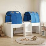vidaXL Posteľ s Tunelom 4 pcs Biela a modrá Kompozitné drevo