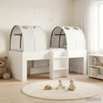 vidaXL Posteľ s Tunelom 4 pcs Biela Kompozitné drevo