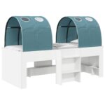 vidaXL Posteľ s Tunelom 4 pcs Biela a svetlomodrá Kompozitné drevo – Obrázok 2