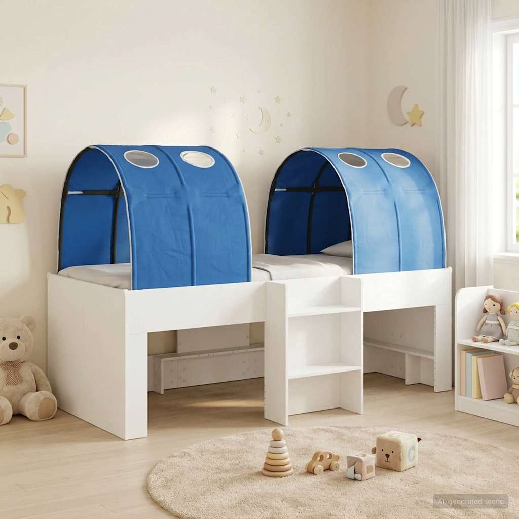 3423559_1.jpg vidaXL Posteľ s Tunelom 4 pcs Biela a modrá Kompozitné drevo – Obrázok 1
