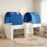 vidaXL Posteľ s Tunelom 4 pcs Biela a modrá Kompozitné drevo