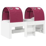 vidaXL Posteľ s Tunelom 4 pcs Biela a červená Kompozitné drevo – Obrázok 2
