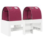 vidaXL Posteľ s Tunelom 4 pcs Biela a červená Kompozitné drevo – Obrázok 3