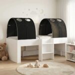 vidaXL Posteľ s Tunelom 4 pcs Biela a čierna Kompozitné drevo