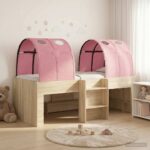 vidaXL Posteľ s Tunelom 4 pcs Sonoma a Ružová Kompozitné drevo