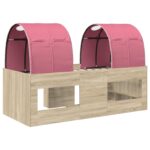 vidaXL Posteľ s Tunelom 4 pcs Sonoma a Ružová Kompozitné drevo – Obrázok 8
