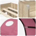 vidaXL Posteľ s Tunelom 4 pcs Sonoma a Ružová Kompozitné drevo – Obrázok 9