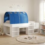 vidaXL Posteľ s Tunelom 4 pcs Biela a modrá Kompozitné drevo