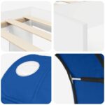 vidaXL Posteľový rám s tunelom 3 pcs Biela a modrá Kompozitné drevo – Obrázok 9