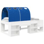 vidaXL Posteľový rám s tunelom 3 pcs Biela a modrá Kompozitné drevo – Obrázok 2
