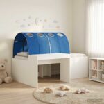 vidaXL Rám postele s tunelom 3 pcs Biela a modrá Kompozitné drevo