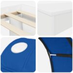 vidaXL Rám postele s tunelom 3 pcs Biela a modrá Kompozitné drevo – Obrázok 9