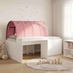vidaXL Posteľ s tunelom 4 pcs Artisian dub a ružová Kompozitné drevo