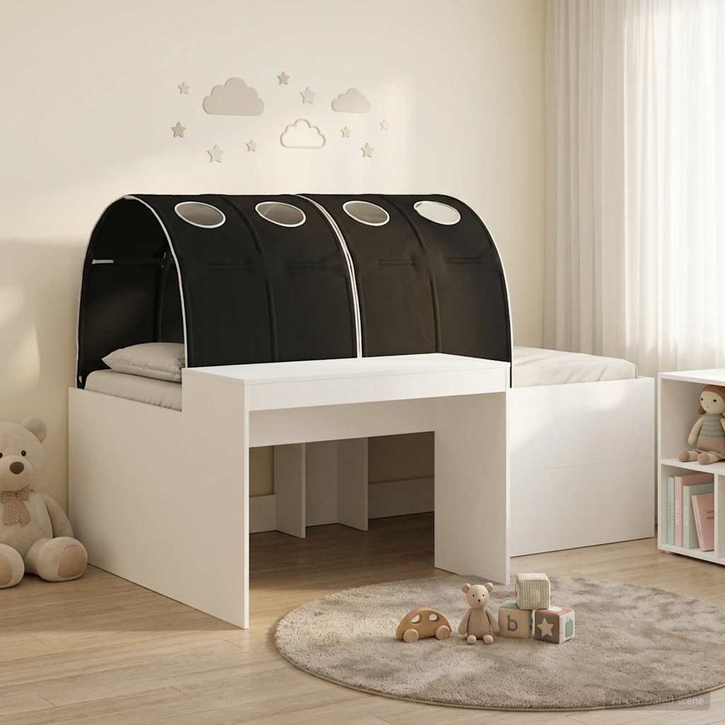 3423658_1.jpg vidaXL Posteľ s tunelom 4 pcs Artisian dub a čierna Kompozitné drevo – Obrázok 1