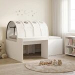 vidaXL Posteľ s tunelom 4 pcs Artisian dub a biela Kompozitné drevo