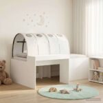 vidaXL Posteľ s Tunelom 4 pcs Biela Kompozitné drevo