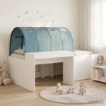 vidaXL Posteľ s tunelom 4 pcs Artisian dub a svetlo modrá