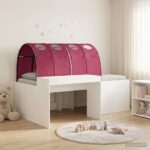 vidaXL Posteľ s tunelom 4 pcs Artisian dub a červená Kompozitné drevo