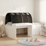 vidaXL Posteľ s tunelom 4 pcs Artisian dub a čierna Kompozitné drevo