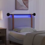 vidaXL Závesné čelo postele S LED svetlom Svetlosivá Antik PU – Obrázok 5
