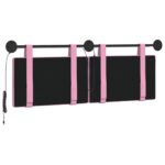 vidaXL Závesné čelo postele S LED svetlom Ružová Látka – Obrázok 8