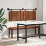 vidaXL Závesné čelo postele S LED svetlom Hnedá Antik PU – Obrázok 4