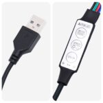 vidaXL Závesné čelo postele S LED svetlom Hnedá Zamat – Obrázok 11