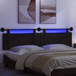vidaXL Závesné čelo postele S LED svetlom Čierna Umelá koža – Obrázok 5