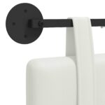 vidaXL Závesné čelo postele S LED svetlom Biela Umelá koža – Obrázok 10