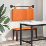 vidaXL Závesné čelo postele S LED svetlom Oranžová Kordúrová tkanina – Obrázok 4