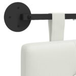vidaXL Závesné čelo postele S LED svetlom Biela Umelá koža – Obrázok 10