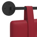 vidaXL Závesné čelo postele S LED svetlom Víno červené Umelá koža – Obrázok 10