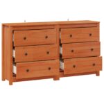 vidaXL Servírovacia skriňa 2 pcs Vosková Hnedá 140 x 35 x 80 cm – Obrázok 5