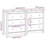 vidaXL Servírovacia skriňa 2 pcs Vosková Hnedá 140 x 35 x 80 cm – Obrázok 6
