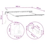 vidaXL Zatemniteľná markíza Piesková 600 × 350 cm Polyester a kov – Obrázok 10