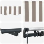 vidaXL Zatemniteľná markíza Svetlo šedá a biela 600 × 350 cm – Obrázok 3