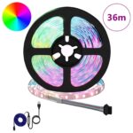 vidaXL LED pás 12 pcs Čierna a priehľadná 3000 mm Meď a plast – Obrázok 2