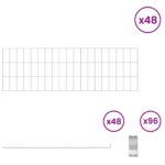 vidaXL Záhradný plot s kolíkmi 48 pcs 95 x 30 cm Mesh Pozinkovaná oceľ – Obrázok 3