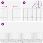vidaXL Záhradný plot s kolíkmi 48 pcs 95 x 30 cm Mesh Pozinkovaná oceľ – Obrázok 7