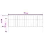 vidaXL Záhradný plot s kolíkmi 48 pcs 95 x 30 cm Mesh Pozinkovaná oceľ – Obrázok 8