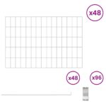 vidaXL Záhradný plot s kolíkmi 48 pcs 75 x 50 cm Mesh Pozinkovaná oceľ – Obrázok 3
