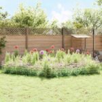 vidaXL Záhradný plot s kolíkmi 24 pcs 115 x 50 cm Mesh Strieborná – Obrázok 4