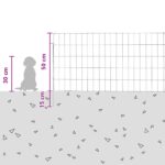 vidaXL Záhradný plot s kolíkmi 24 pcs 115 x 50 cm Mesh Strieborná – Obrázok 9