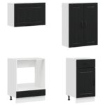 vidaXL Kuchynská jednotka LUCCA 8 pcs Čierna Kompozitné drevo – Obrázok 4