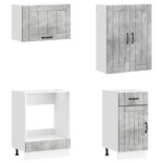 vidaXL Kuchynská jednotka LUCCA 8 pcs Betónovo sivá Kompozitné drevo – Obrázok 4