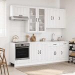 vidaXL Kuchynská jednotka LUCCA 8 pcs Biela s vysokým leskom