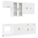 vidaXL Kuchynská jednotka LUCCA 8 pcs Biela s vysokým leskom – Obrázok 2