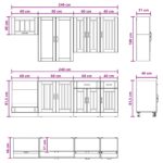 vidaXL Kuchynská jednotka LUCCA 8 pcs Biela s vysokým leskom – Obrázok 9